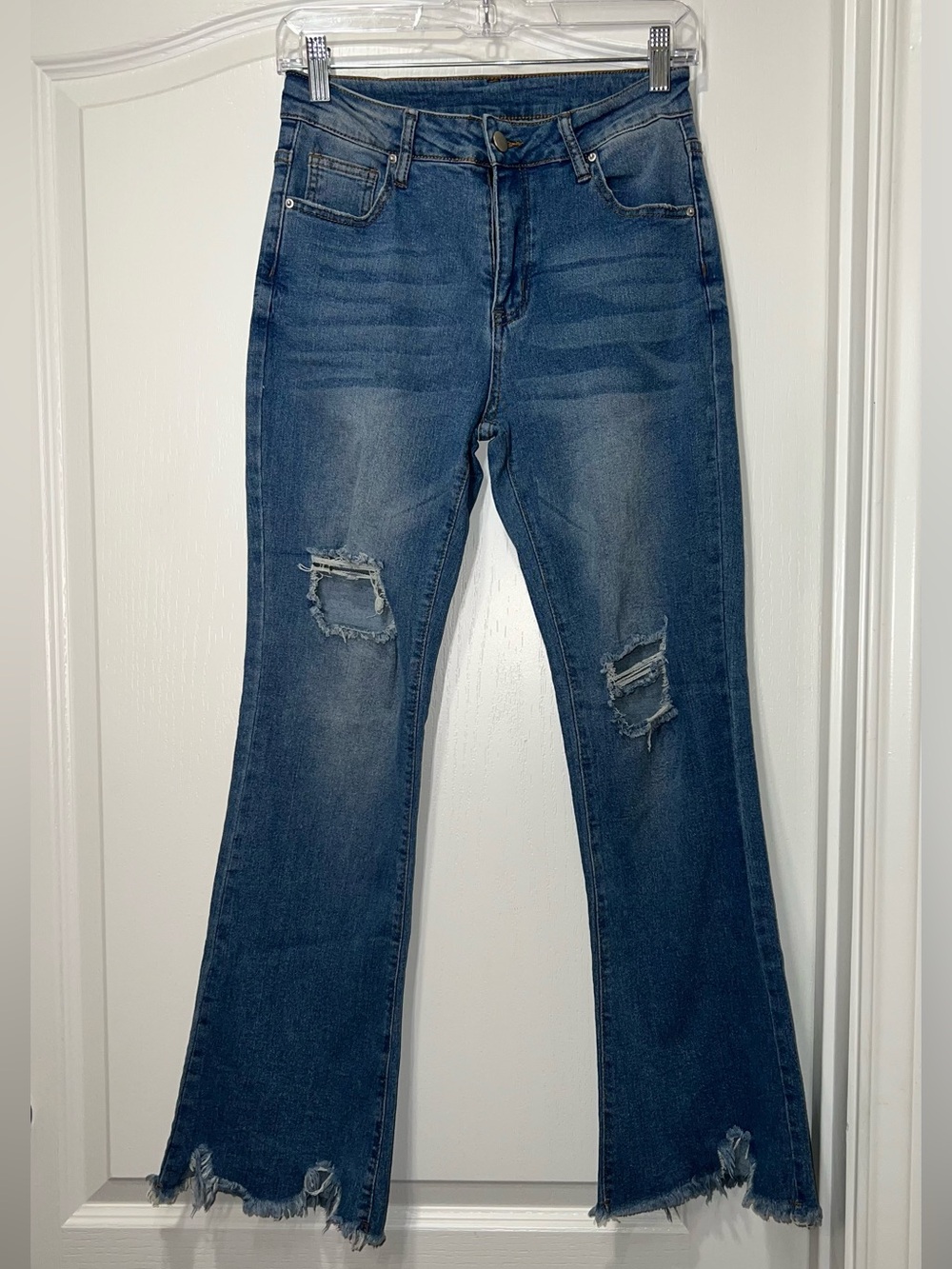 Shein Women's Distressed Stretch Crop Pants Size Small